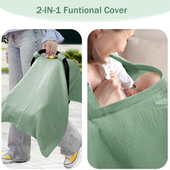 Hooyax nursing cover providing privacy shield during feeding.