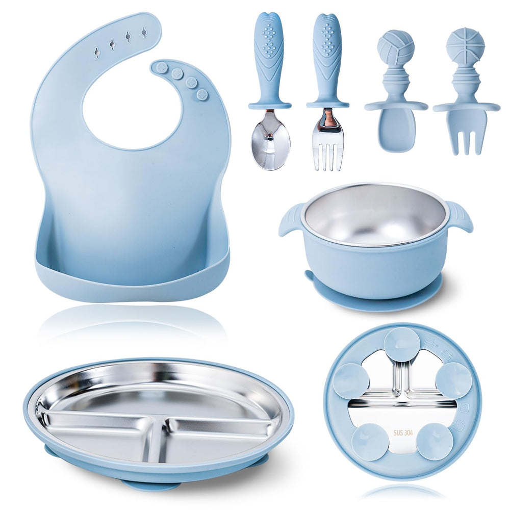 HORNORM plate with suction for mess-free self-feeding.