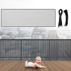 Hosuly banister guard 18x3ft netting covers rail safely with clear visibility.