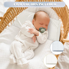 Hosuly bassinet sheet with band demonstrating secure, tight fit