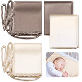Hosuly satin bassinet sheet coffee close-up highlighting silky softness for baby comfort.