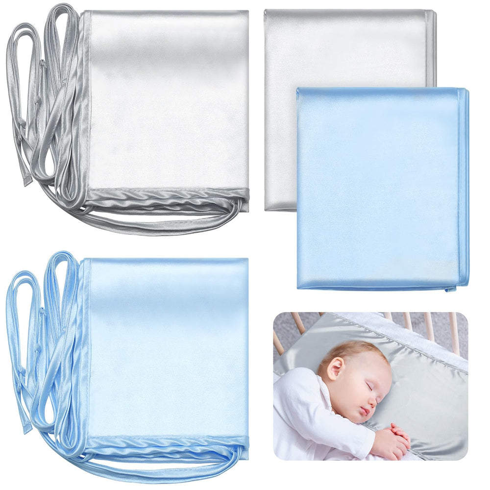 Hosuly satin bassinet sheet in gray close-up showing silky softness for newborns