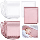 Hosuly satin bassinet sheet pink close-up shows soft texture for gentle newborn sleep.