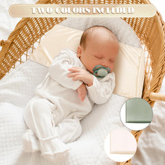 Hosuly satin bassinet sheet size 74x30 cm shows compatibility with standard mattresses.