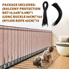 Hosuly stair barrier mesh with 0.5 cm mesh creates a gentle shield and clear view.