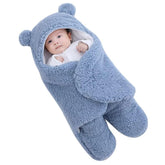 HotBlizi hooded baby swaddle blanket with dual-layer fabric for cozy sleep.