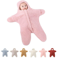 HotBlizi cute starfish onesie swaddle keeps newborn cozy for outdoors and naps