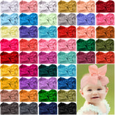 Hoteam baby bows headband in soft wide turban style for daily wear and photos.