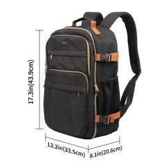 HOTOR travel backpack for women laptop compartment in black protects a laptop.