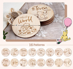 Houism Winnie monthly marker back view showing laser engraving details