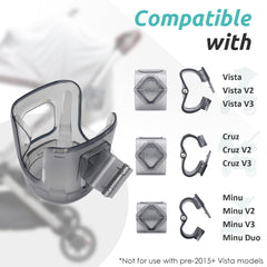 HOULIY cup holder on Cruz fit supports varied cup sizes during strolls.