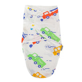 HOUSBAY baby swaddle blanket with colorful car print for cozy, secure sleep.