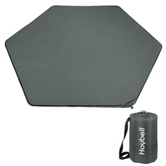 Hoybell hexagon playpen mat shown compatible with POP N GO for a defined play space.