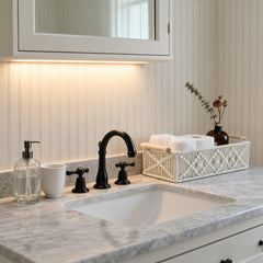 HOZII@FAB tissue box matching set complements baskets for tidy bath