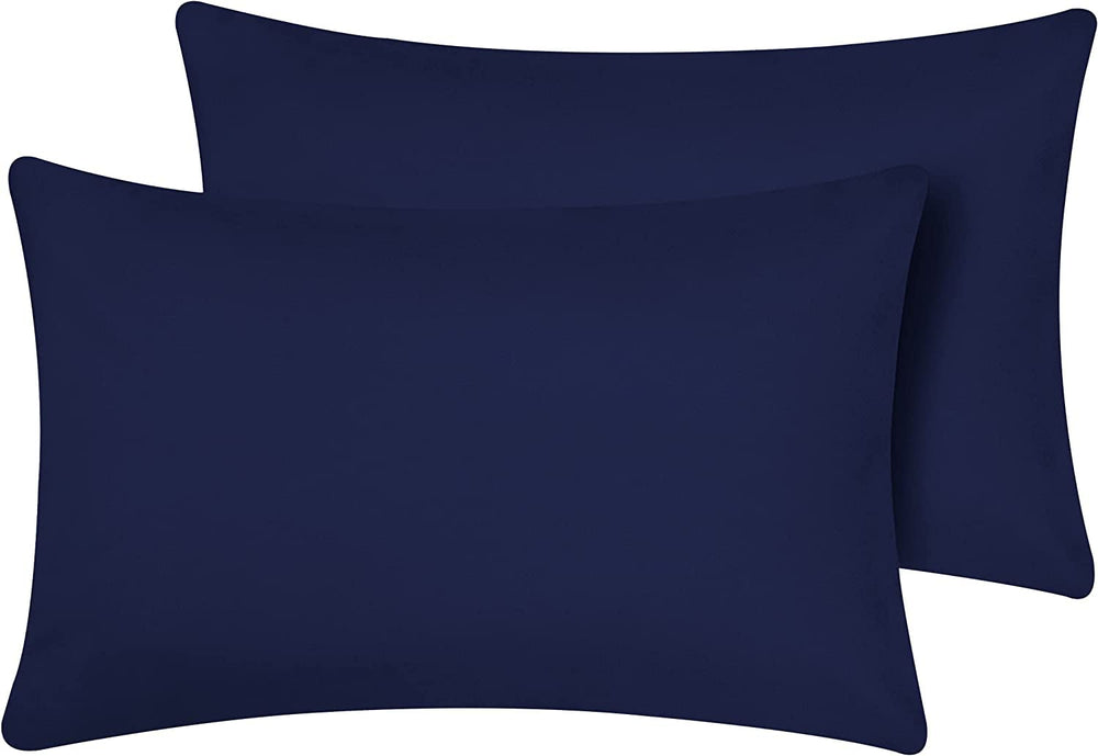 Hriksh travel pillow case 12x18 pack of 2 in navy protects pillows during trips