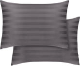 HRIKSH travel pillow case in dark grey striped keeps 12x18 pillows clean during travel