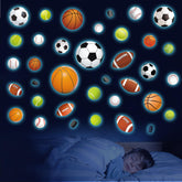 HSDSH glow basketball wall decal brightens play area and sparks imagination.