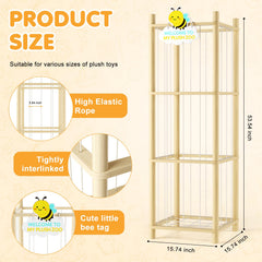 Durable pine wood construction by Hsenowi for plush storage