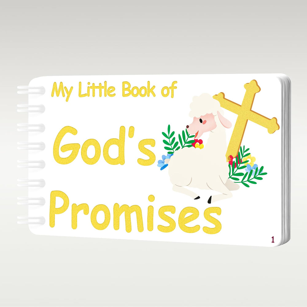 HTROFYYA premium white board Bible cover with gold foil title for a baptism keepsake.