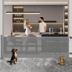 Huafly 98inch retractable gate extended for large openings and easy passage