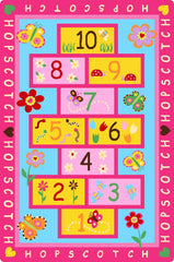 HUAHOO pink girls rug soft surface supports cozy play sessions