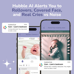 HUBBLE CONNECTED GoBaby AI Camera detects covered face for awareness