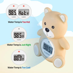 Hubibaby red warning light indicates high bath temperature.