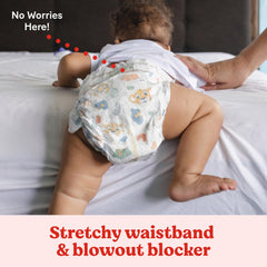 Huggies Little Movers double grip strips provide secure, flexible fit