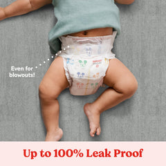 Huggies Snug & Dry Blowout Blocker highlights extra protection.