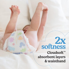 Huggies Snug & Dry curved stretchy fit supports comfortable daily movement