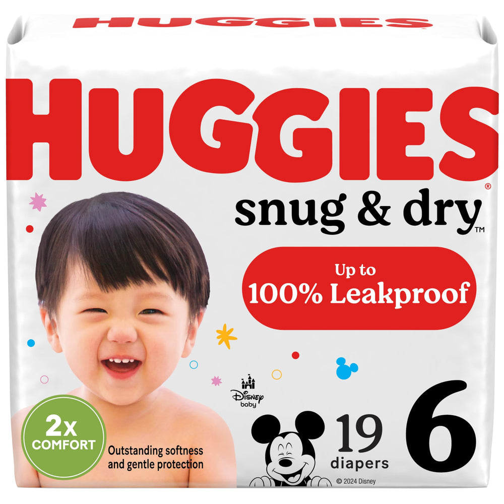 Huggies Snug & Dry size 6 packaging for 19-count box.