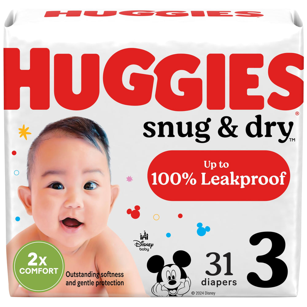 Huggies Snug & Dry size 3 diaper pack offers reliable 31-count protection