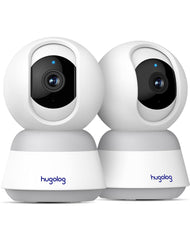 Hugolog 4K 8MP indoor pan-tilt camera captures broad living room view with crisp details.
