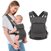 Huifen breathable mesh baby carrier front view shows cool comfort for strolls