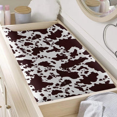 huisefor soft breathable polyester brown cow print cover for gentle diapering