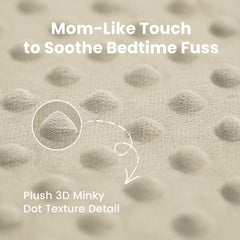 Huloo Sleep close-up of 3D Minky dot fabric for soothing tactile comfort