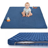 Huloo Sleep baby floor play mat with ultra-soft 3D Minky dot surface for soothing play