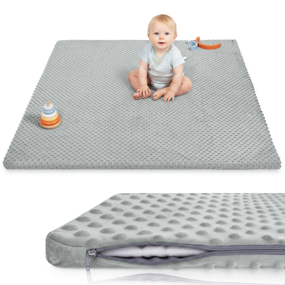 Huloo Sleep baby floor play mat with cover on provides a soft, safe play space.
