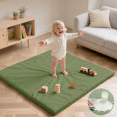 Huloo Sleep baby play mat green close-up showing a soft, safe crawling surface