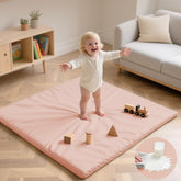 Huloo Sleep pink baby play mat, 50x50 inches, ideal for tummy time and play