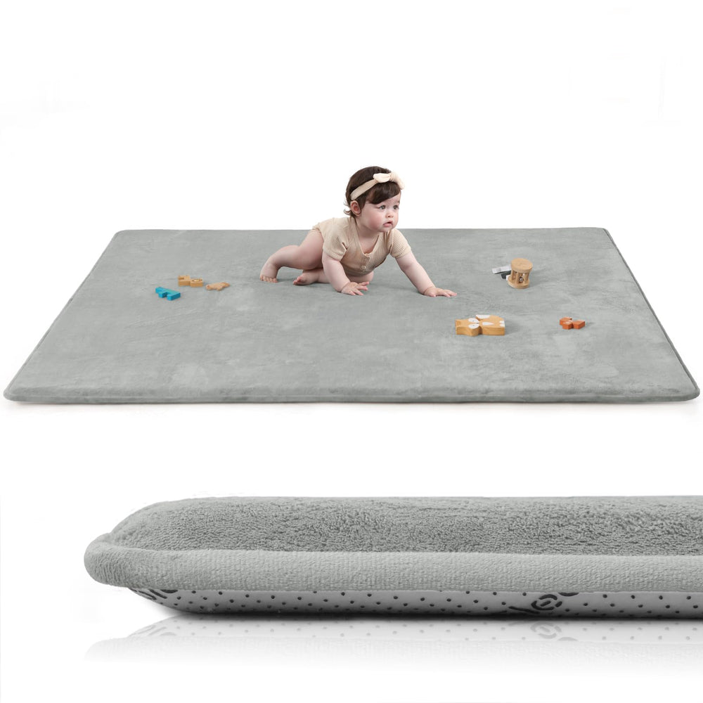 Huloo Sleep baby play mat 50x74 inches for ample tummy time and crawling space.