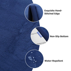 Huloo Sleep dark blue tatami mat laid on floor beside crib