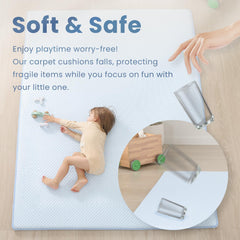 Huloo Sleep baby play mat light blue surface for calm play space