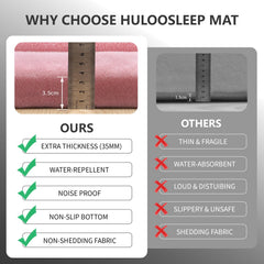 Huloo Sleep extra-thick 1-3-inch memory foam mat cushions kids during crawling.