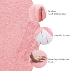 Huloo Sleep pink memory foam close-up highlighting slow-rebound comfort.