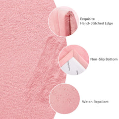 Huloo Sleep tatami-style pink play mat overview showing spacious 50x50 inch area.