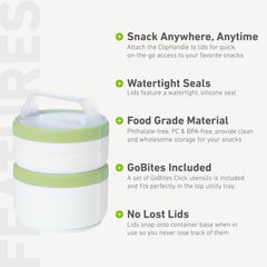 humangear Eat System XL side ridges show when containers are sealed.