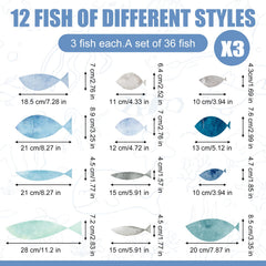 Humyoun watercolor blue fish decals add color and creativity to kids' rooms.