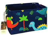 HUNRUNG Rectangle Storage Basket with cute canvas toy bin for easy cleanup