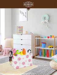 HUNRUNG Rectangle Storage Basket in a kids room storing plush toys.
